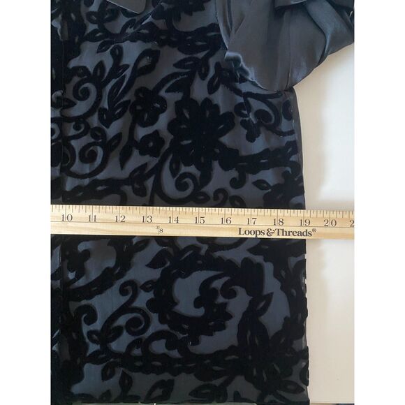 Diane Von Furstenberg Burnout Black Sheer Baroque Fairy Goth Silk Blouse Sz S - Picture 9 of 11